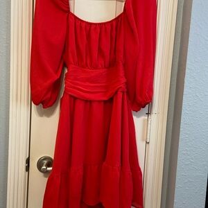 EXLURA Women's 2024 Casual Long Lantern Sleeve Dresses